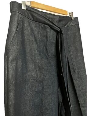 CeCe Woman’s Jeans Dark Blue Overlay Lace up Denim Pants Elastic Waist Size 14